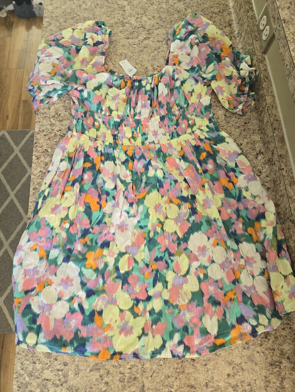 NWT GAP PUFF SLEEVE CINCHED WAIST DRESS SIZE XL